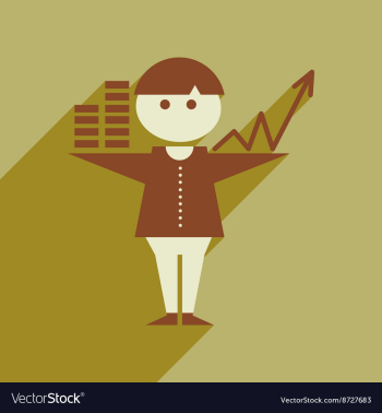 Flat web icon with long shadow businessman vector image
