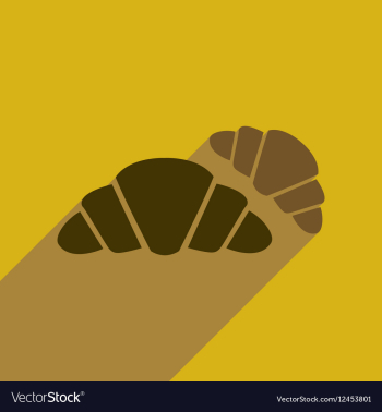 Flat web icon with long shadow croissants vector image Flat web icon with long shadow croissants vector image