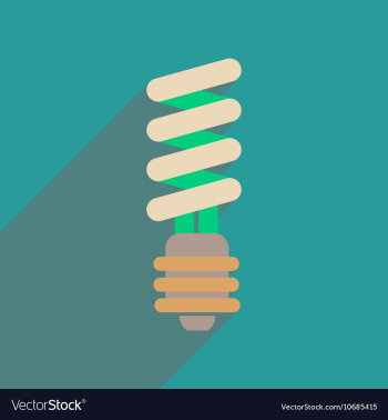Flat web icon with long shadow eco light bulb vector image Flat web icon with long shadow eco light bulb vector image