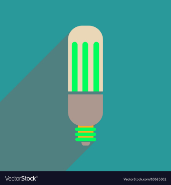 Flat web icon with long shadow eco light bulb vector image Flat web icon with long shadow eco light bulb vector image