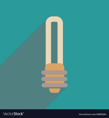 Flat web icon with long shadow eco light bulb vector image Flat web icon with long shadow eco light bulb vector image