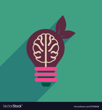 Flat web icon with long shadow eco light bulb vector image Flat web icon with long shadow eco light bulb vector image