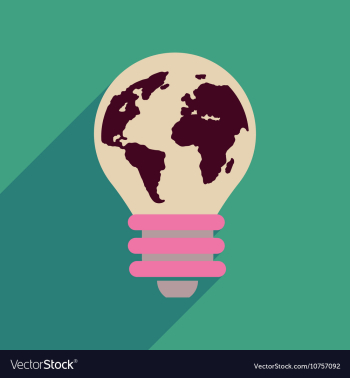 Flat web icon with long shadow eco light bulb vector image Flat web icon with long shadow eco light bulb vector image