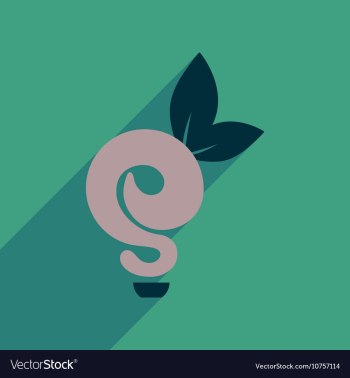 Flat web icon with long shadow eco light bulb vector image Flat web icon with long shadow eco light bulb vector image