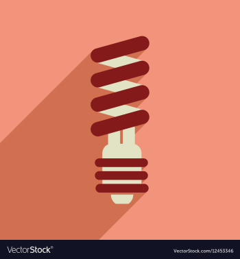 Flat web icon with long shadow eco light bulb vector image Flat web icon with long shadow eco light bulb vector image