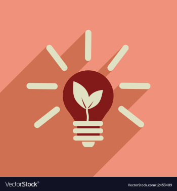 Flat web icon with long shadow eco light bulb vector image Flat web icon with long shadow eco light bulb vector image