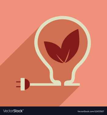 Flat web icon with long shadow eco light bulb vector image Flat web icon with long shadow eco light bulb vector image