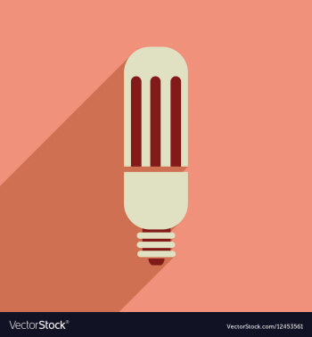 Flat web icon with long shadow eco light bulb vector image Flat web icon with long shadow eco light bulb vector image