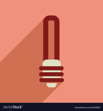 Flat web icon with long shadow eco light bulb vector image Flat web icon with long shadow eco light bulb vector image