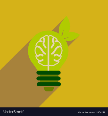 Flat web icon with long shadow eco light bulb vector image Flat web icon with long shadow eco light bulb vector image