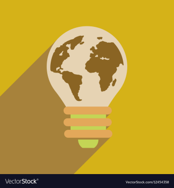 Flat web icon with long shadow eco light bulb vector image Flat web icon with long shadow eco light bulb vector image