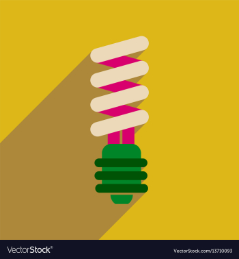 Flat web icon with long shadow eco light bulb vector image Flat web icon with long shadow eco light bulb vector image