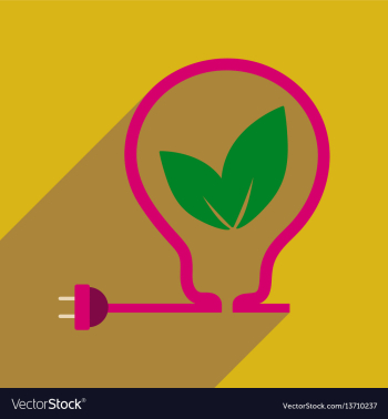 Flat web icon with long shadow eco light bulb vector image Flat web icon with long shadow eco light bulb vector image