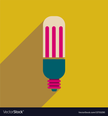 Flat web icon with long shadow eco light bulb vector image Flat web icon with long shadow eco light bulb vector image