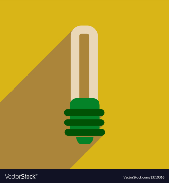 Flat web icon with long shadow eco light bulb vector image Flat web icon with long shadow eco light bulb vector image