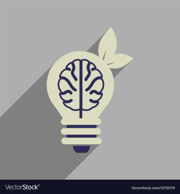 Flat web icon with long shadow eco light bulb vector image Flat web icon with long shadow eco light bulb vector image