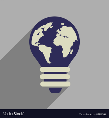 Flat web icon with long shadow eco light bulb vector image Flat web icon with long shadow eco light bulb vector image