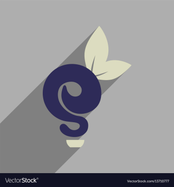 Flat web icon with long shadow eco light bulb vector image Flat web icon with long shadow eco light bulb vector image