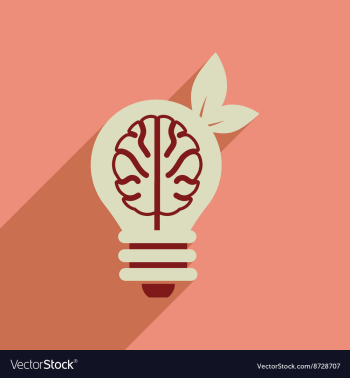 Flat web icon with long shadow eco light bulb vector image Flat web icon with long shadow eco light bulb vector image