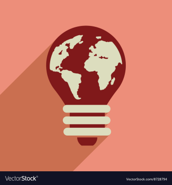 Flat web icon with long shadow eco light bulb vector image Flat web icon with long shadow eco light bulb vector image