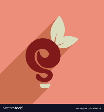 Flat web icon with long shadow eco light bulb vector image Flat web icon with long shadow eco light bulb vector image