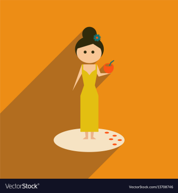 Flat web icon with long shadow girl cocktail vector image Flat web icon with long shadow girl cocktail vector image
