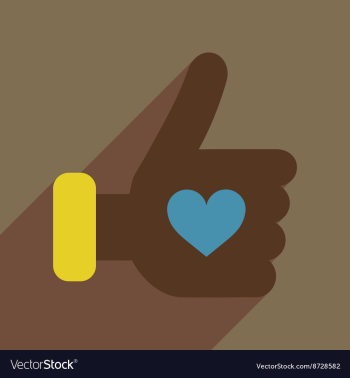 Flat web icon with long shadow heart hand vector image