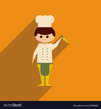 Flat web icon with long shadow man cook vector image Flat web icon with long shadow man cook vector image