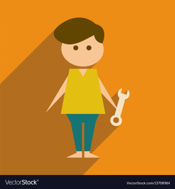 Flat web icon with long shadow man vector image