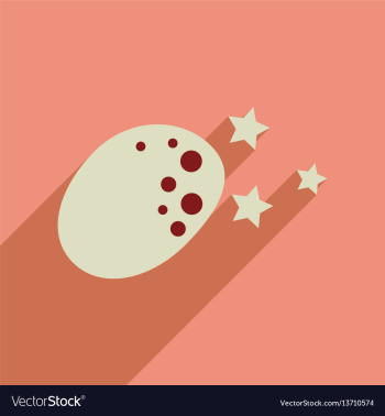 Flat web icon with long shadow meteorite stars vector image Flat web icon with long shadow meteorite stars vector image