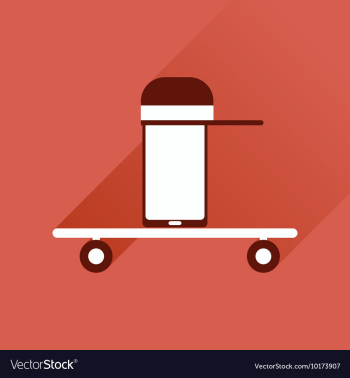 Flat web icon with long shadow mobile teenager vector image Flat web icon with long shadow mobile teenager vector image