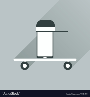 Flat web icon with long shadow mobile teenager vector image Flat web icon with long shadow mobile teenager vector image