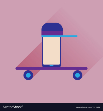 Flat web icon with long shadow mobile teenager vector image Flat web icon with long shadow mobile teenager vector image