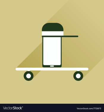 Flat web icon with long shadow mobile teenager vector image Flat web icon with long shadow mobile teenager vector image