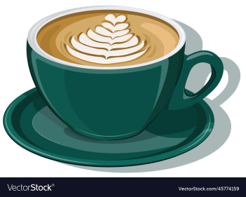 flat white coffee in green coffee mug flat white coffee in green coffee mug