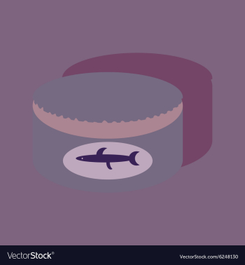 Flat with shadow Icon Canned fish vector image Flat with shadow Icon Canned fish vector image