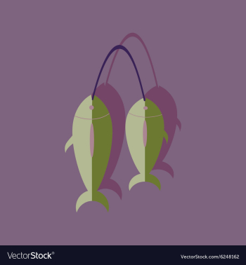 Flat with shadow Icon fresh fish vector image Flat with shadow Icon fresh fish vector image