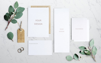 Flatlay of an empty wedding | Free PSD Mockup - rawpixel