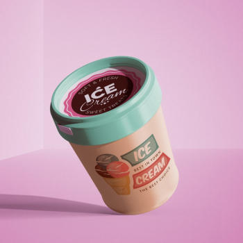 Floating ice cream mockup Free Psd