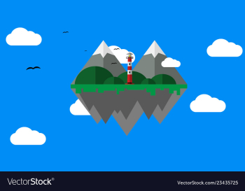 Floating island vector image Floating island vector image