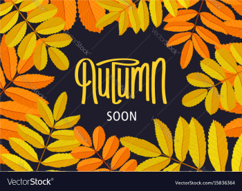 Floral autumn poster vector image Floral autumn poster vector image