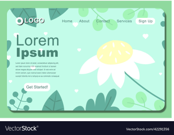 floral background landing page template design floral background landing page template design