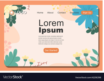 floral background landing page template design floral background landing page template design