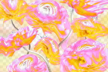 Floral background PNG, yellow flower trippy… | Free stock illustration | High Resolution graphic