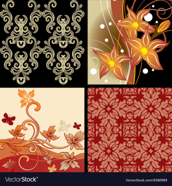 Floral Background Set vector image Floral Background Set vector image