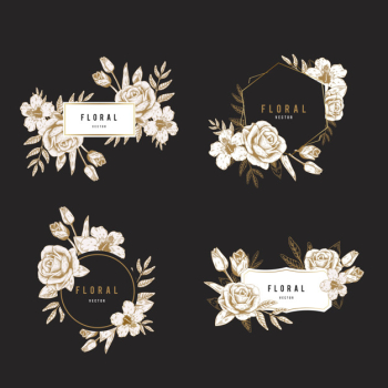 Floral badge set