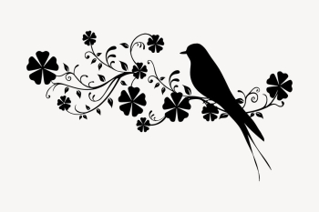 Floral bird silhouette clipart, animal | Free Photo - rawpixel Floral bird silhouette clipart, animal | Free Photo - rawpixel