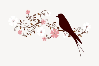 Floral bird silhouette clipart, animal | Free Vector - rawpixel Floral bird silhouette clipart, animal | Free Vector - rawpixel