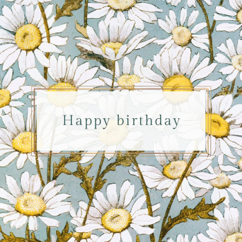 Floral birthday greeting template vector | Free Vector Template - rawpixel