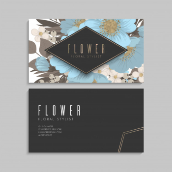 Floral border background - light blue flowers Free Vector